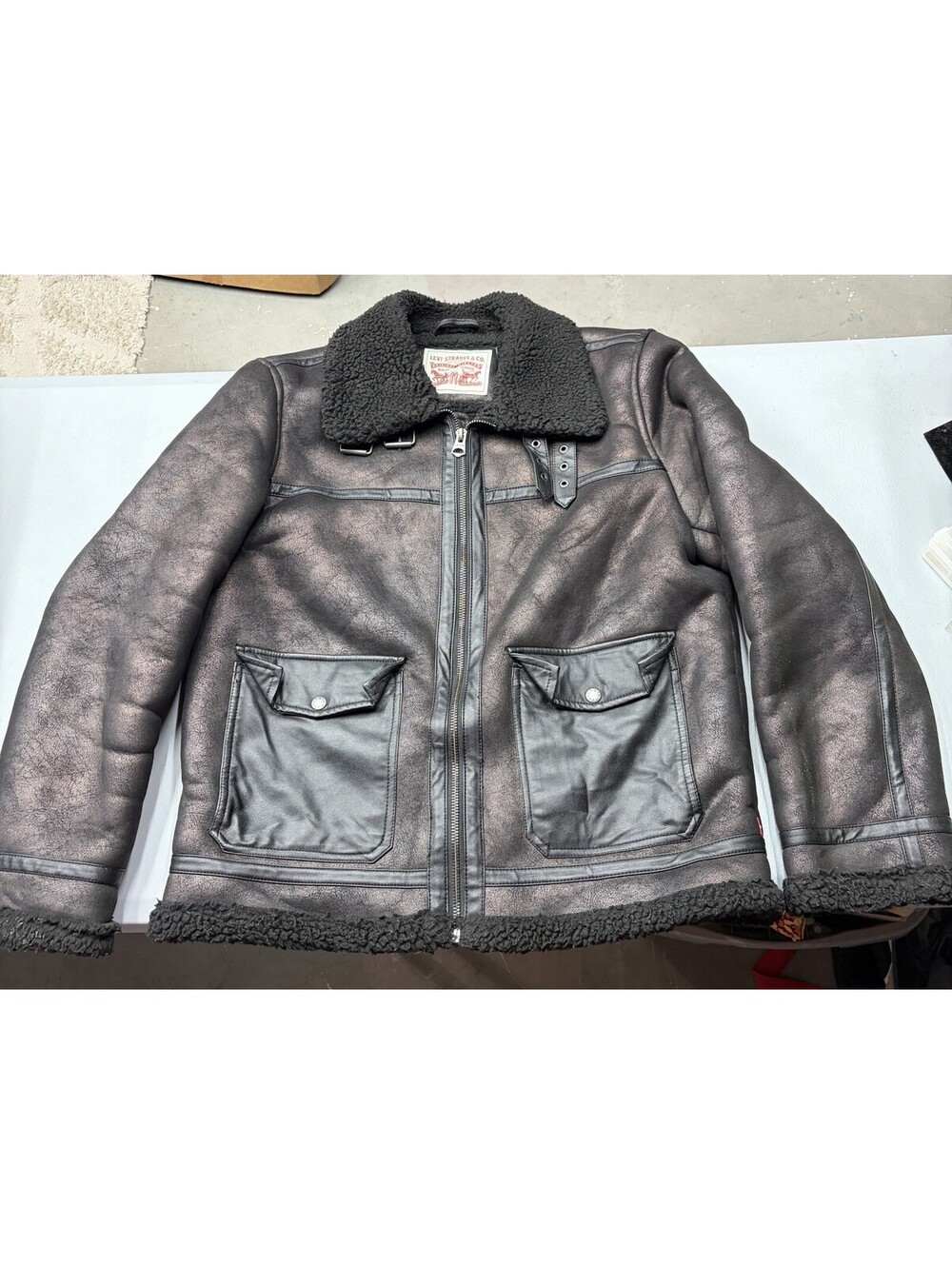 Levi’s Faux Shearling Aviator Rancher Jacket Size Medium